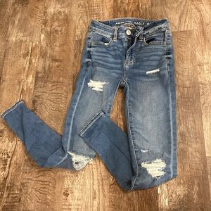 American eagle next level stretch ripped skinny jeans 00